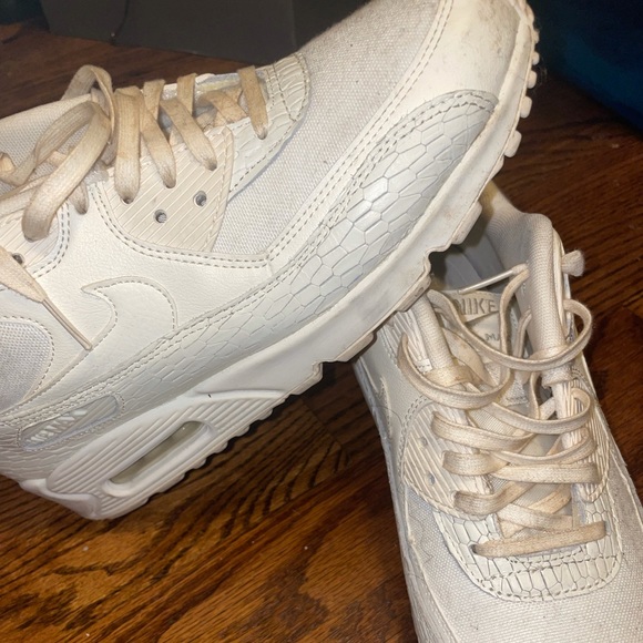 White Snakeskin Nike Air Max 90 - Picture 1 of 7